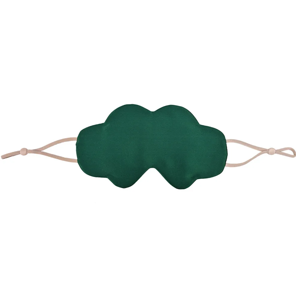 Cloud-shaped ear-loop silk sleep mask with A/B side colors and adjustable cord stoppers for private label travel, spa, and beauty programs