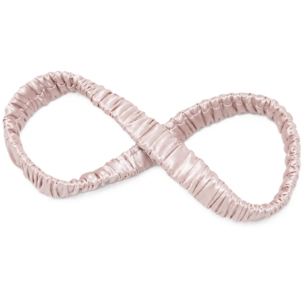 Detail view of silk headbands for private label silk care brands