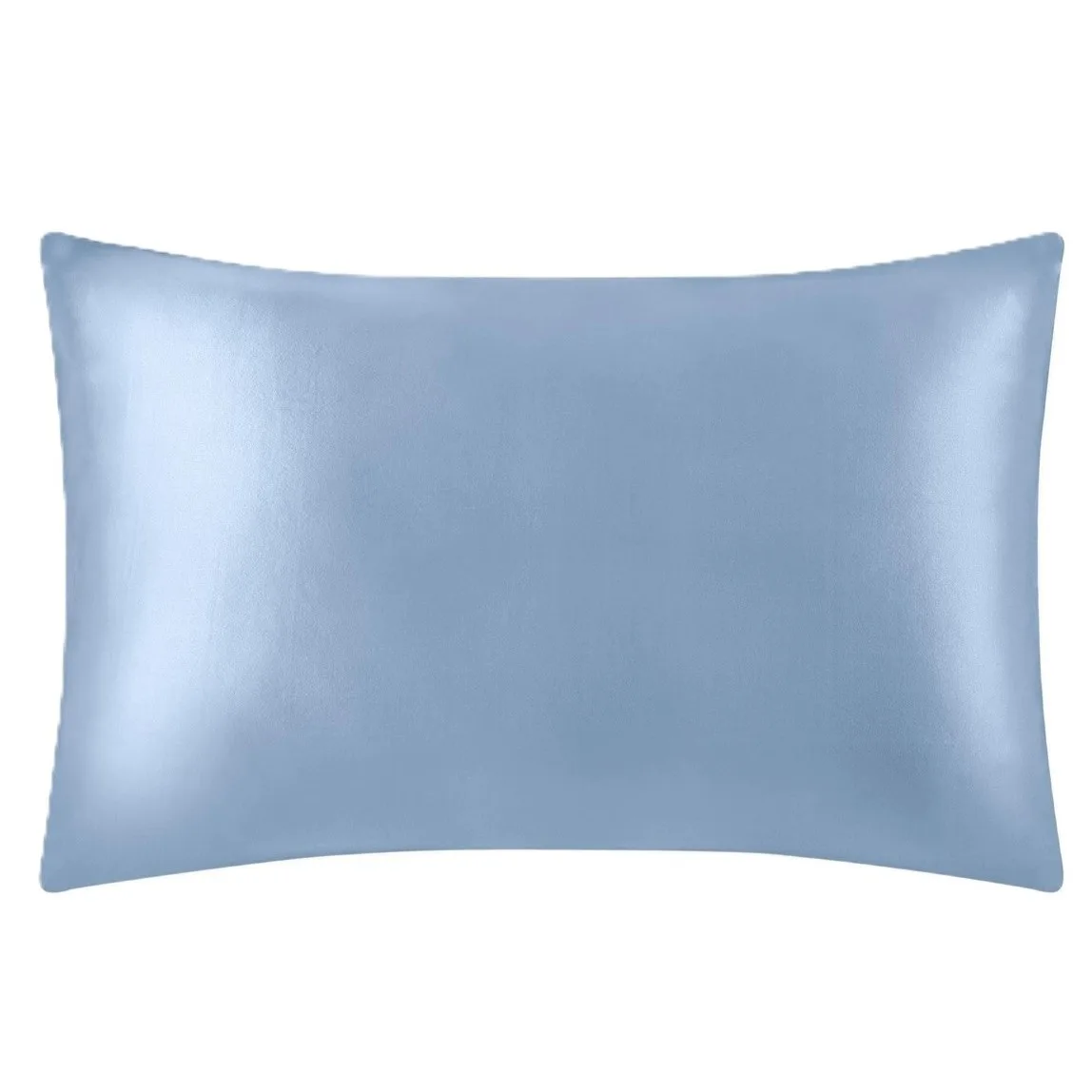 Light blue private label zippered silk pillowcase with hidden zipper and gift box packaging review