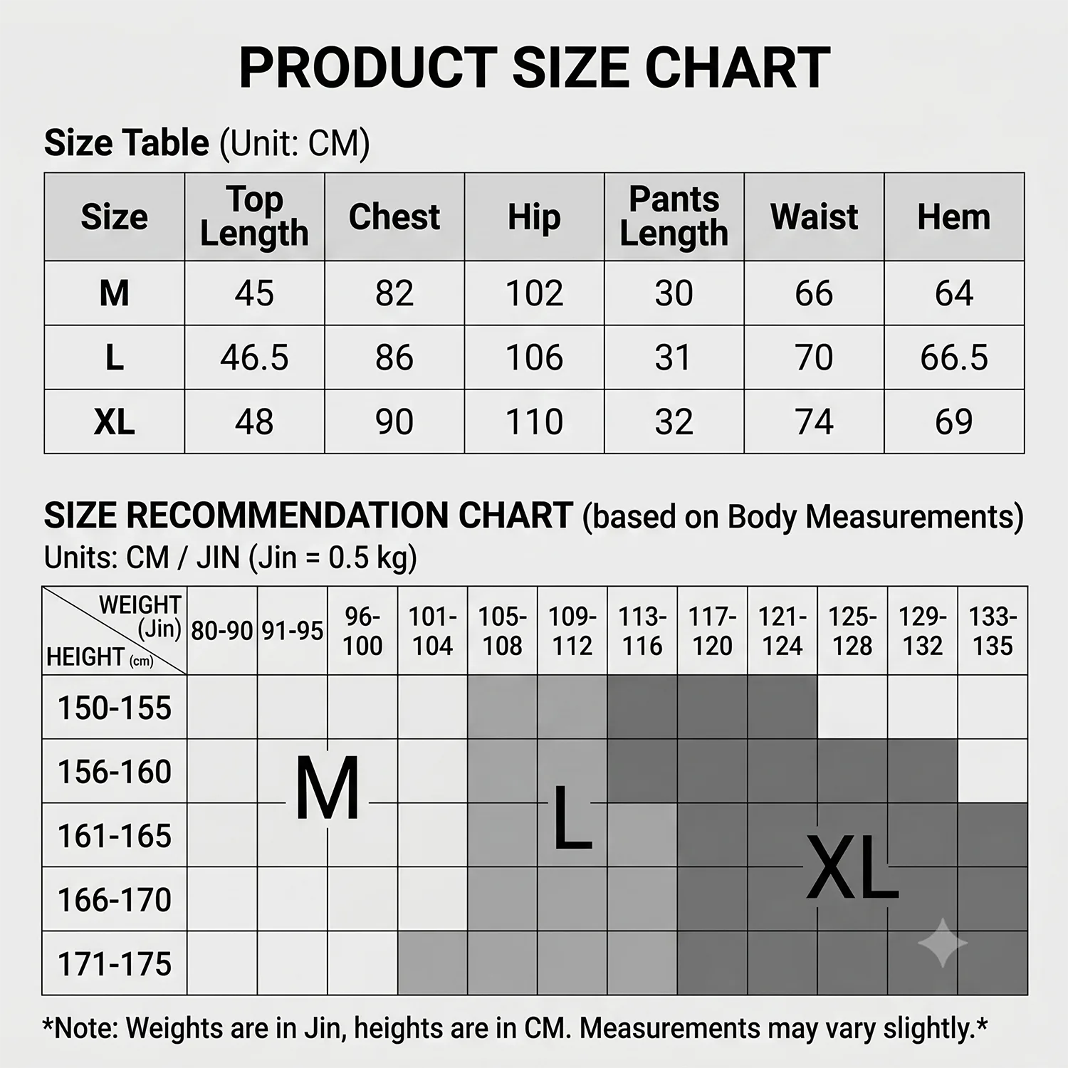 Size chart and fit recommendation for custom silk pajama private label sleepwear style