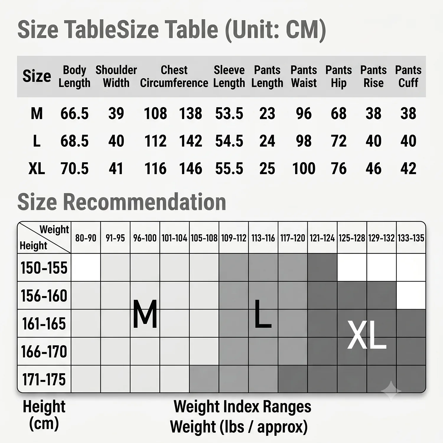 Size chart detail for custom silk pajamas supporting private label sleepwear fit review and size selection