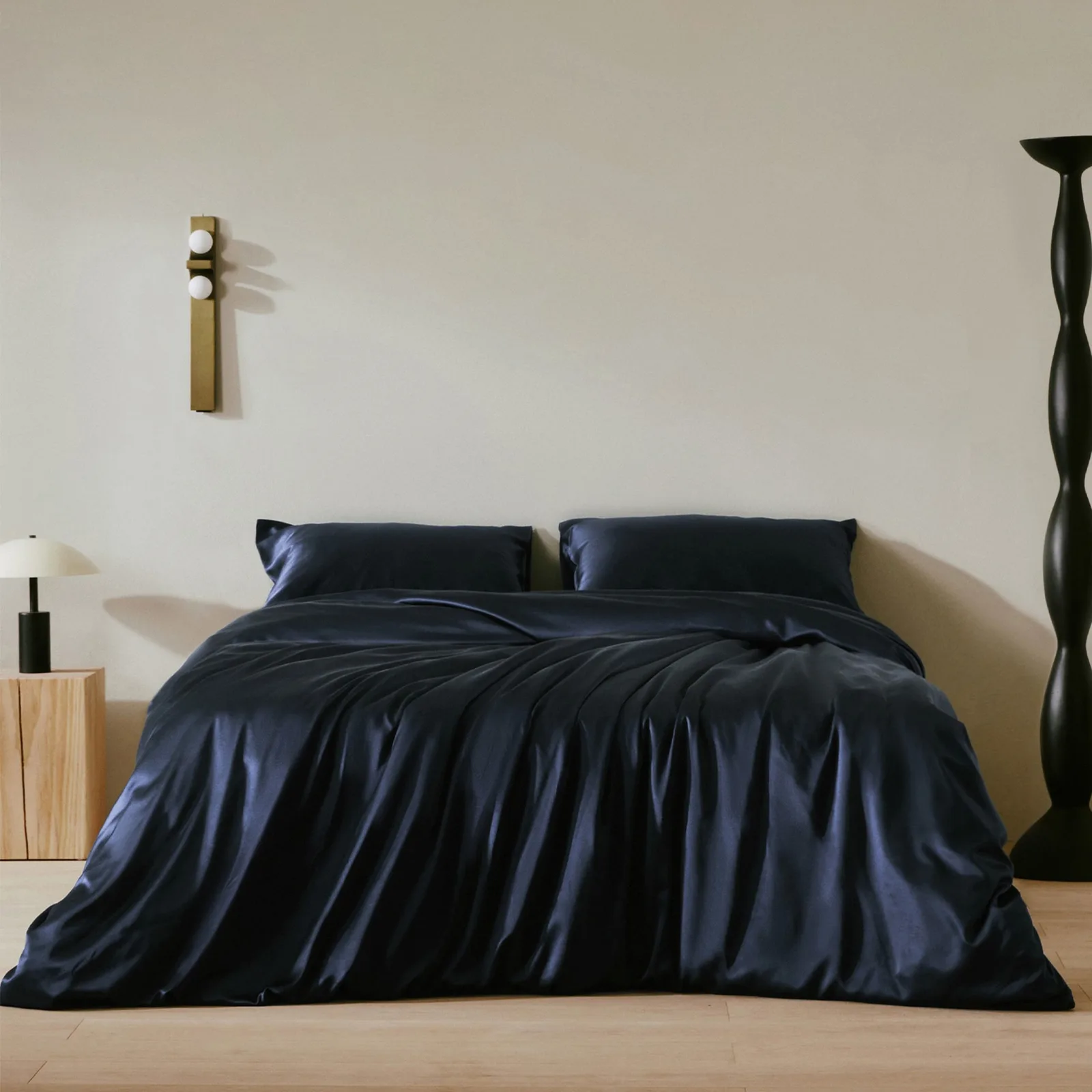 Detail view of private label silk bedding for private label silk care brands