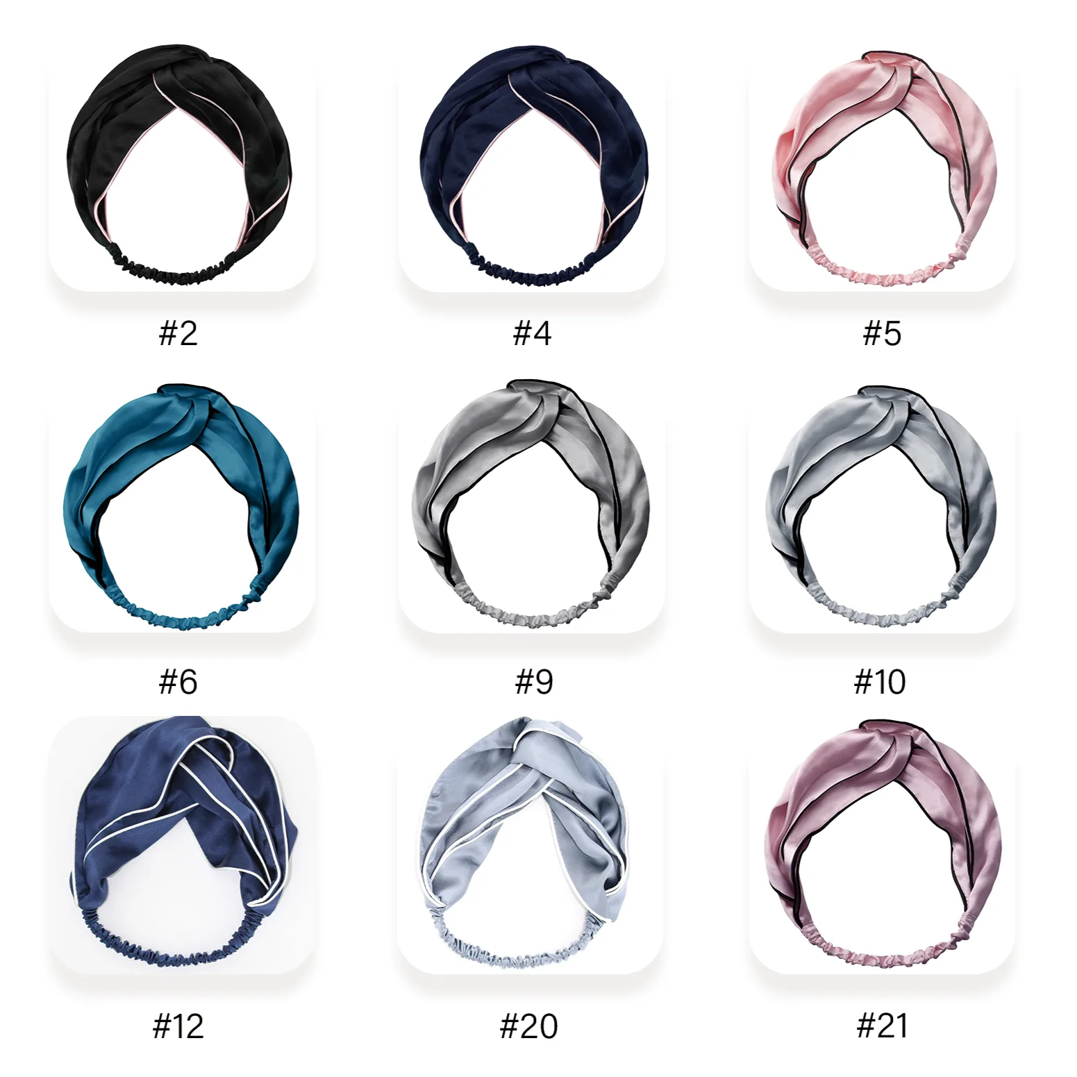 Double Layer Silk Headband with Contrast Piping color variant