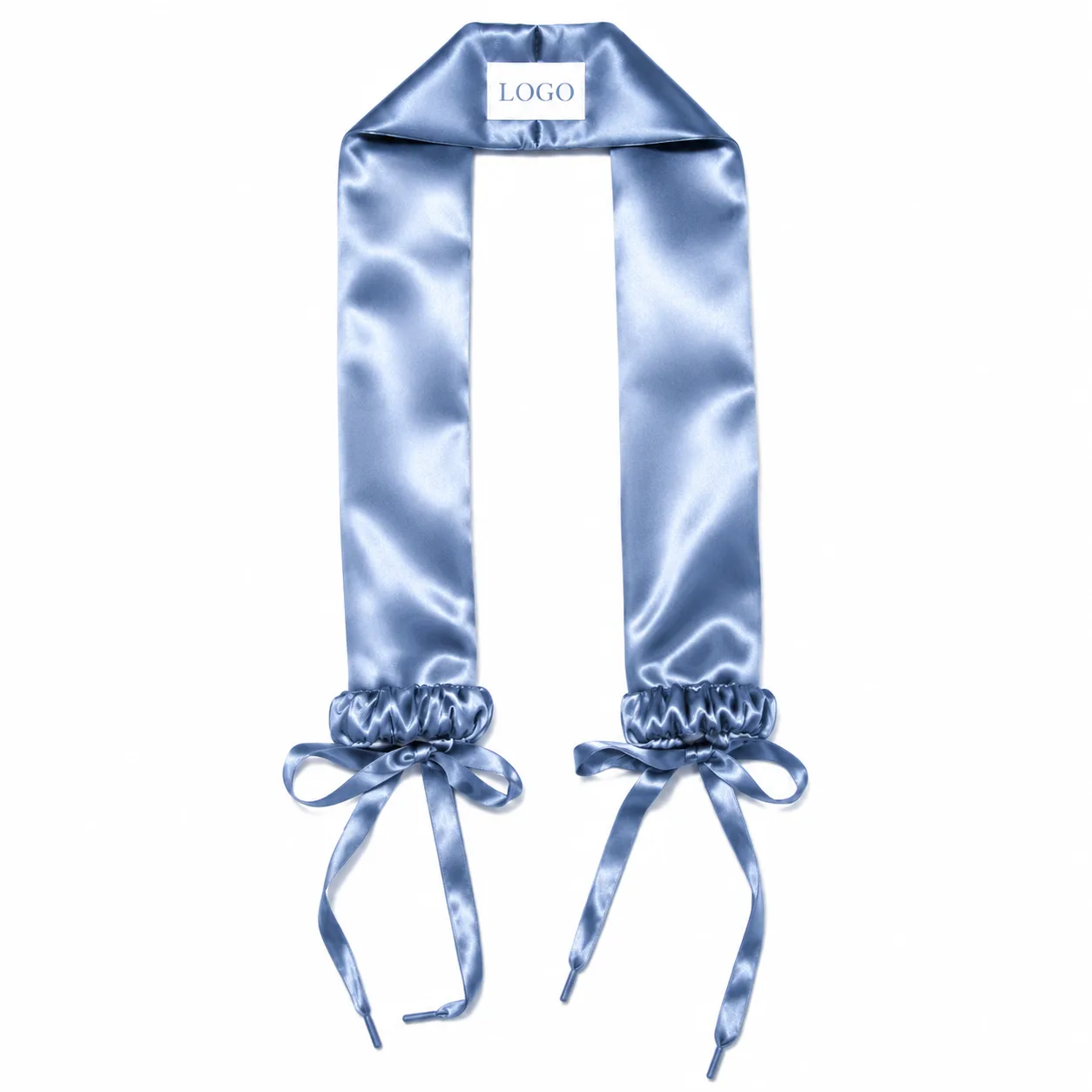 Packaging of steel blue solid silk heatless hair curler for private label brands for private label silk care brands