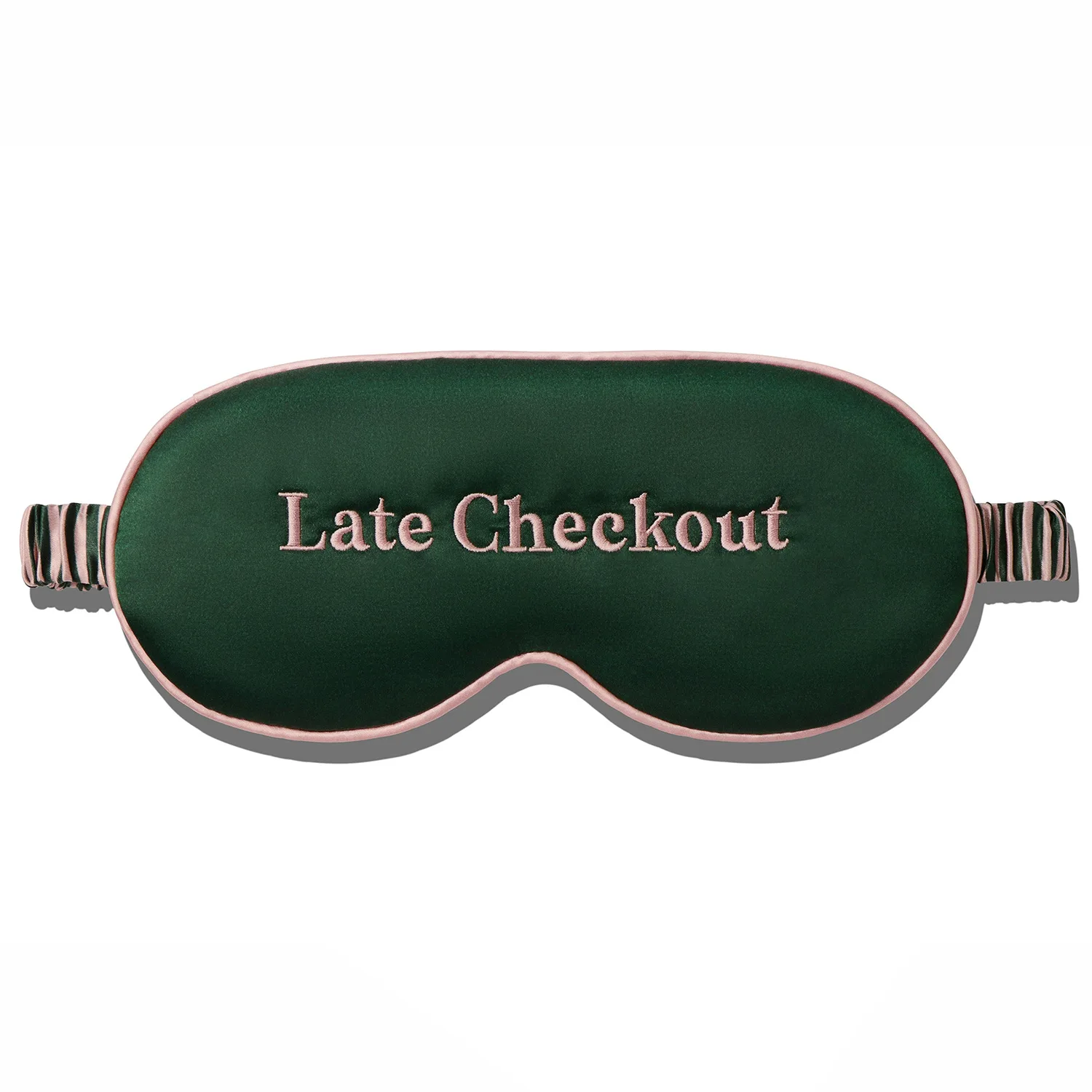 Logo brodé sur masque de nuit en soie ou pochette en soie personnalisé