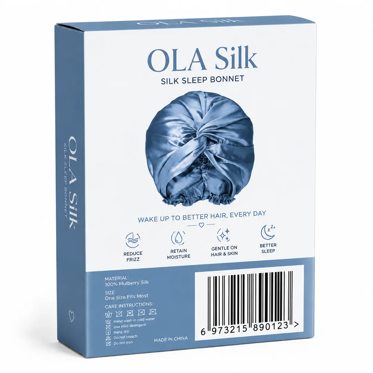 Prise en charge des étiquettes code-barres sur les packagings de bonnets de nuit en soie en marque privée pour le suivi des SKU en retail et en gros