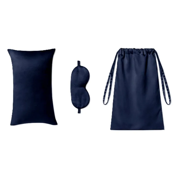 Deep navy color palette option for custom silk gift set planning, supporting brand color matching and low-stock seasonal color testing