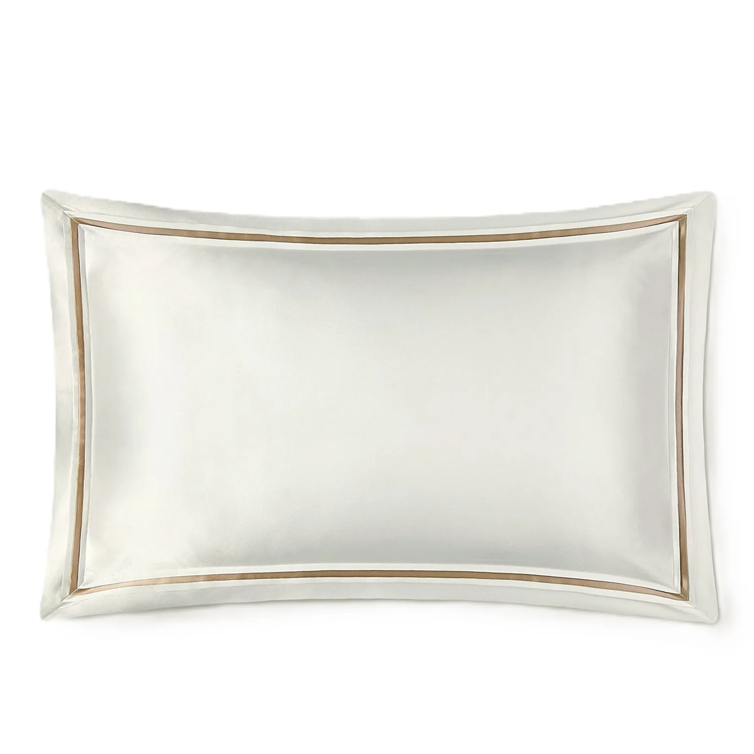 Funda de almohada de seda personalizada con borde Oxford, marco perimetral y costuras desplazadas para una superficie de descanso más suave