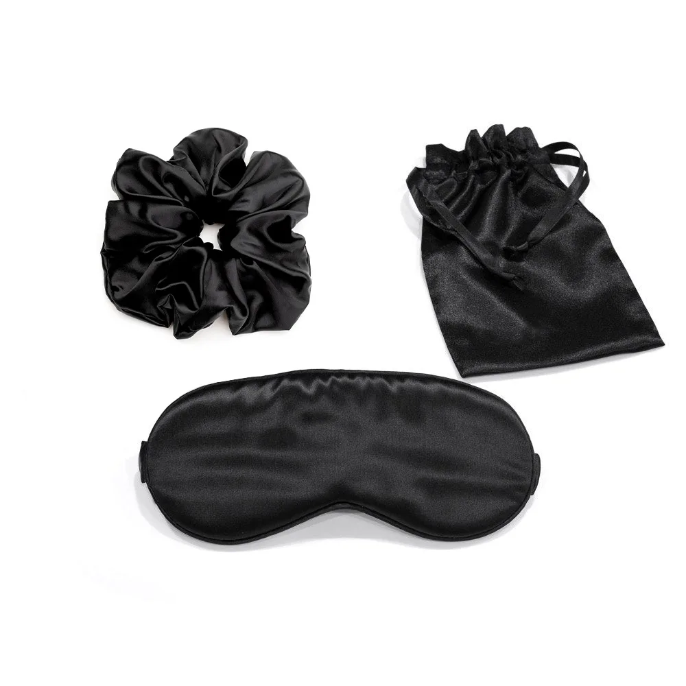 Black color palette option for a private label silk gift set, helping your brand test seasonal color direction and maintain coordinated brand matching
