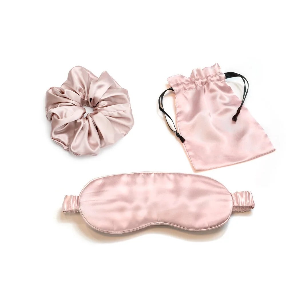 Blush pink colorway for a private label silk gift set, supporting brand palette matching, seasonal collection planning, and low-stock color testing