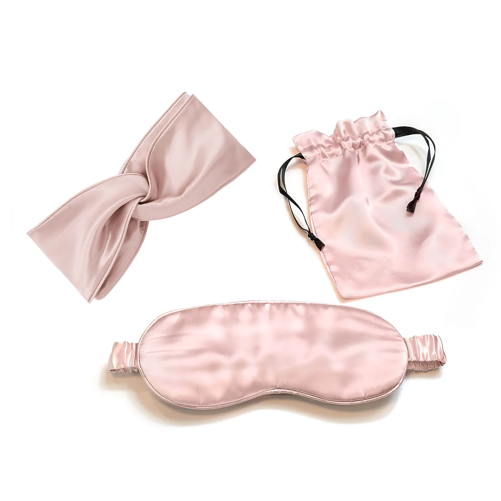 Blush pink color palette option for custom silk gift set accessories, supporting seasonal brand matching and low-stock color testing for private label