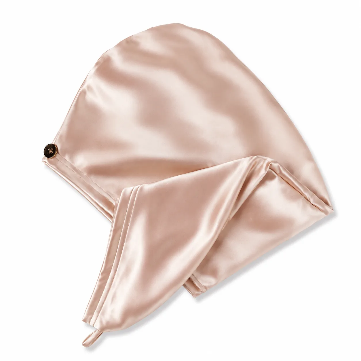 Option de serviette turban en soie private label pour un séchage mains libres sécurisé dans les programmes de soins capillaires, spa et coffrets cadeaux