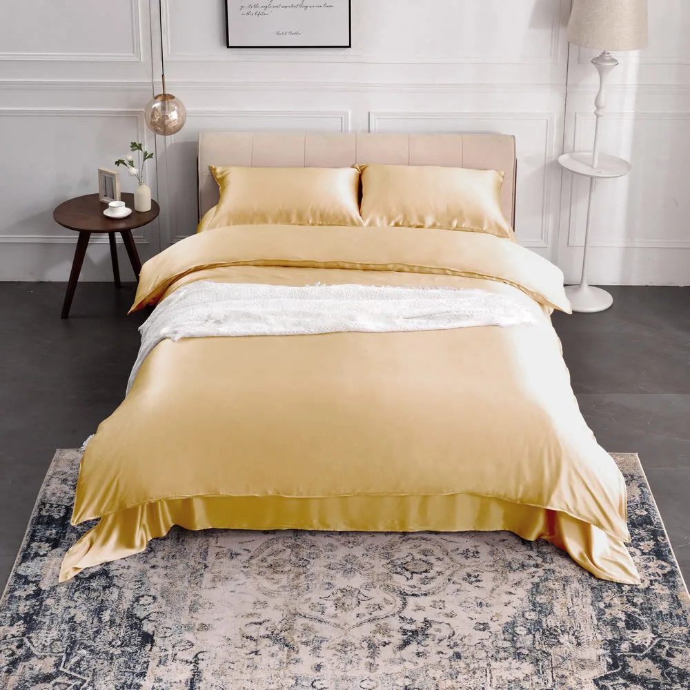 Option de housse de couette en soie en marque privée pour collections de literie premium personnalisées