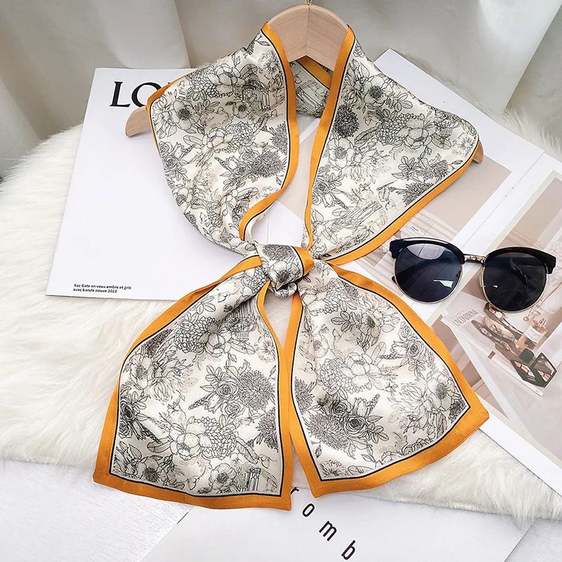 Detail view of a custom silk scarf featuring elegant edge finishing designed for private label brands