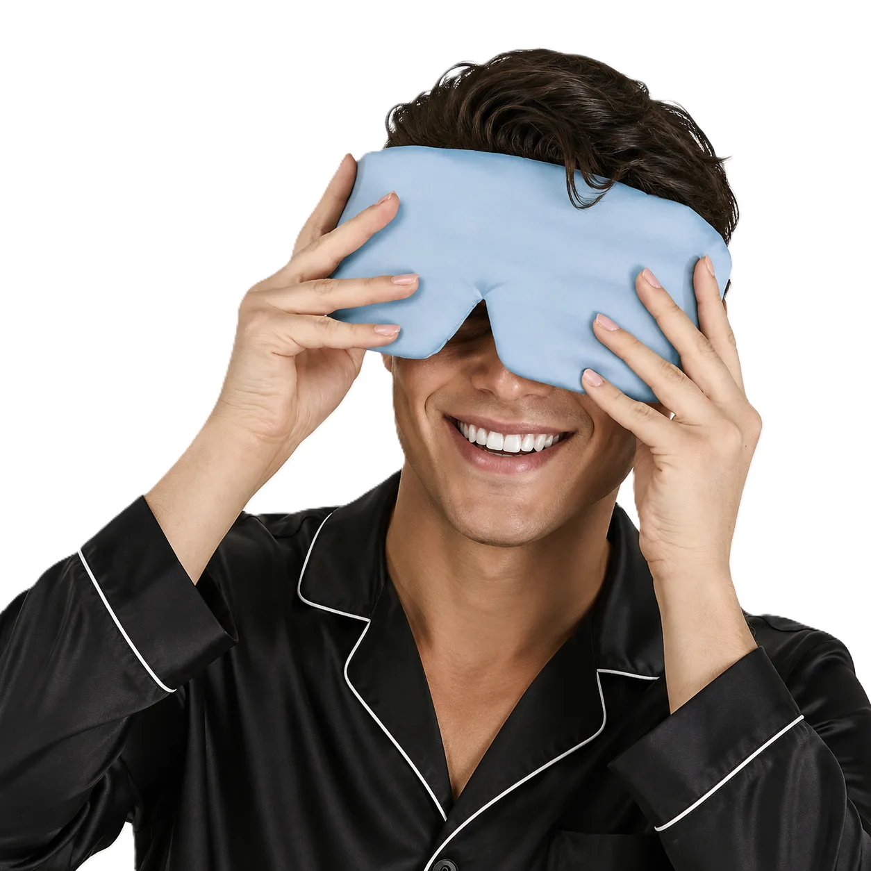 3D Padded Full-Blackout Silk Sleep Mask detail view