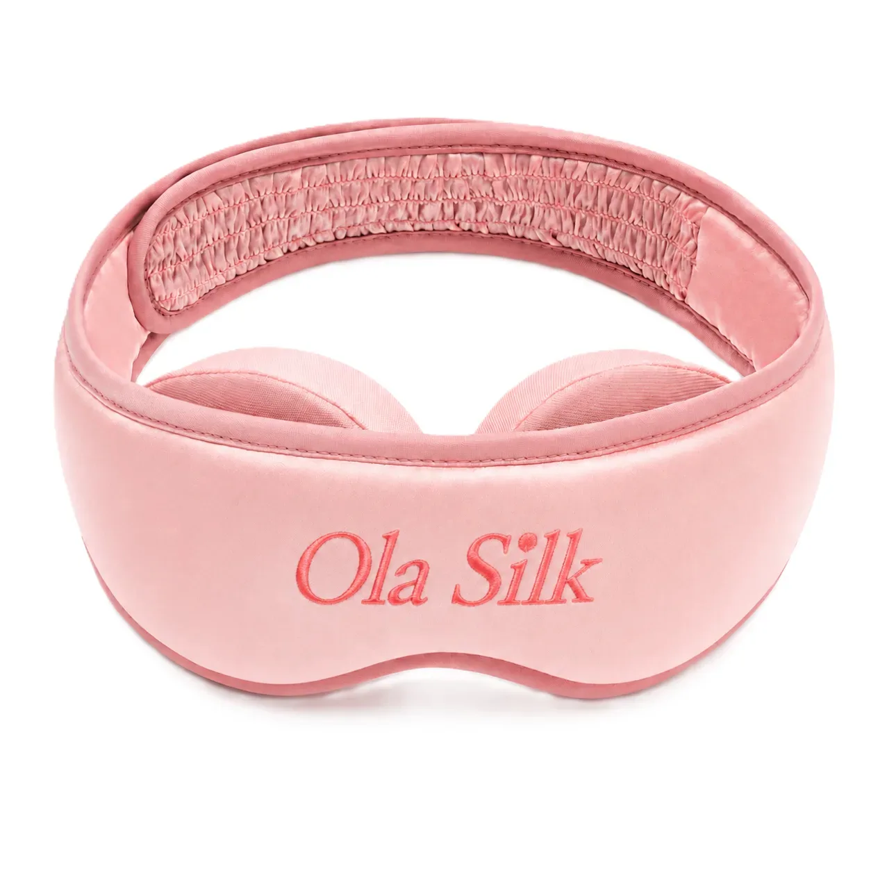 Custom 30 momme 6A mulberry silk deep eye cup sleep mask with adjustable velcro strap, available in brand color directions for private label programs