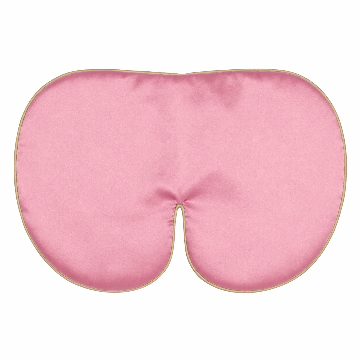 Detail view of custom silk sleep mask featuring contoured shape and padded edges for enhanced comfort, tailored for private label brands in beauty