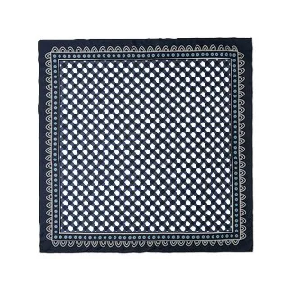 Detail view showcasing the structured construction and refined edge finish of a custom silk scarf designed for private label fashion and gift brands