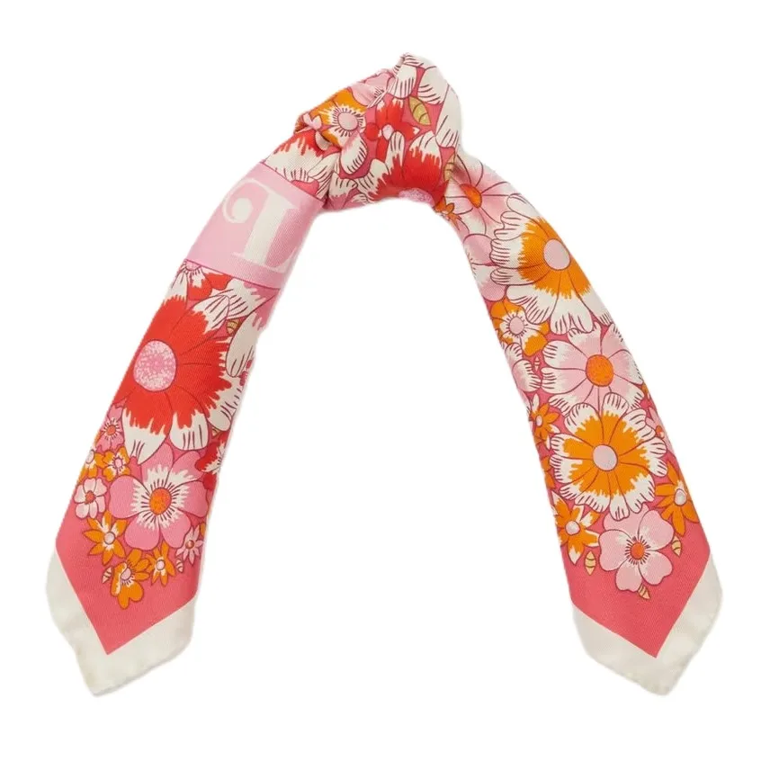Multi-Print 43cm Square Silk Scarf detail view