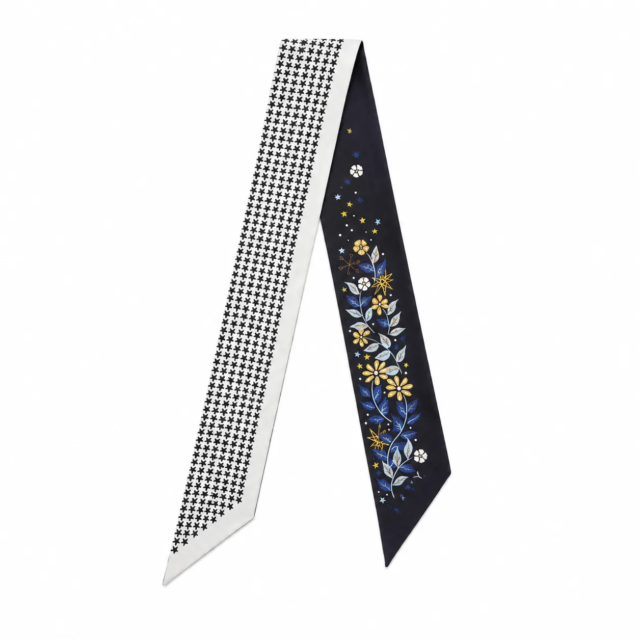 Double-Sided Floral Print Silk Ribbonette detail view