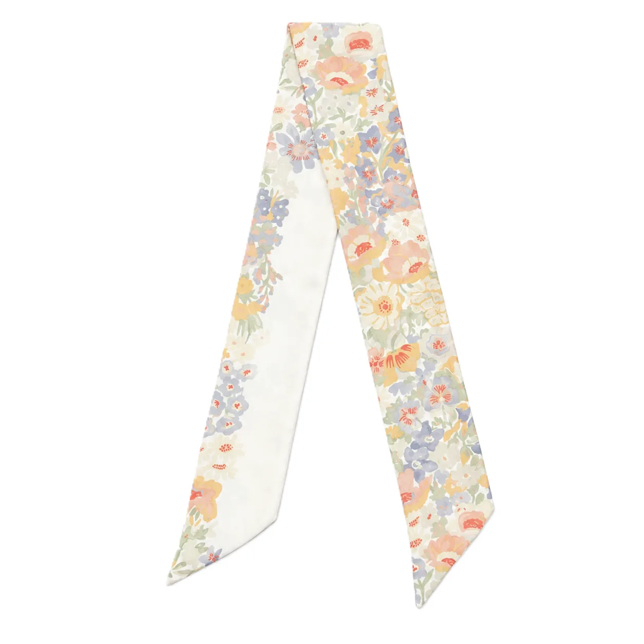 Detail view showcasing the elegant construction and tapered edges of a custom silk scarf designed for private label clients