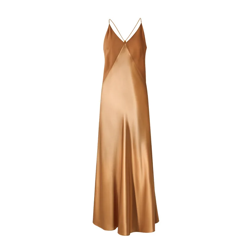 Open Back Silk Slip Maxi Dress color variant