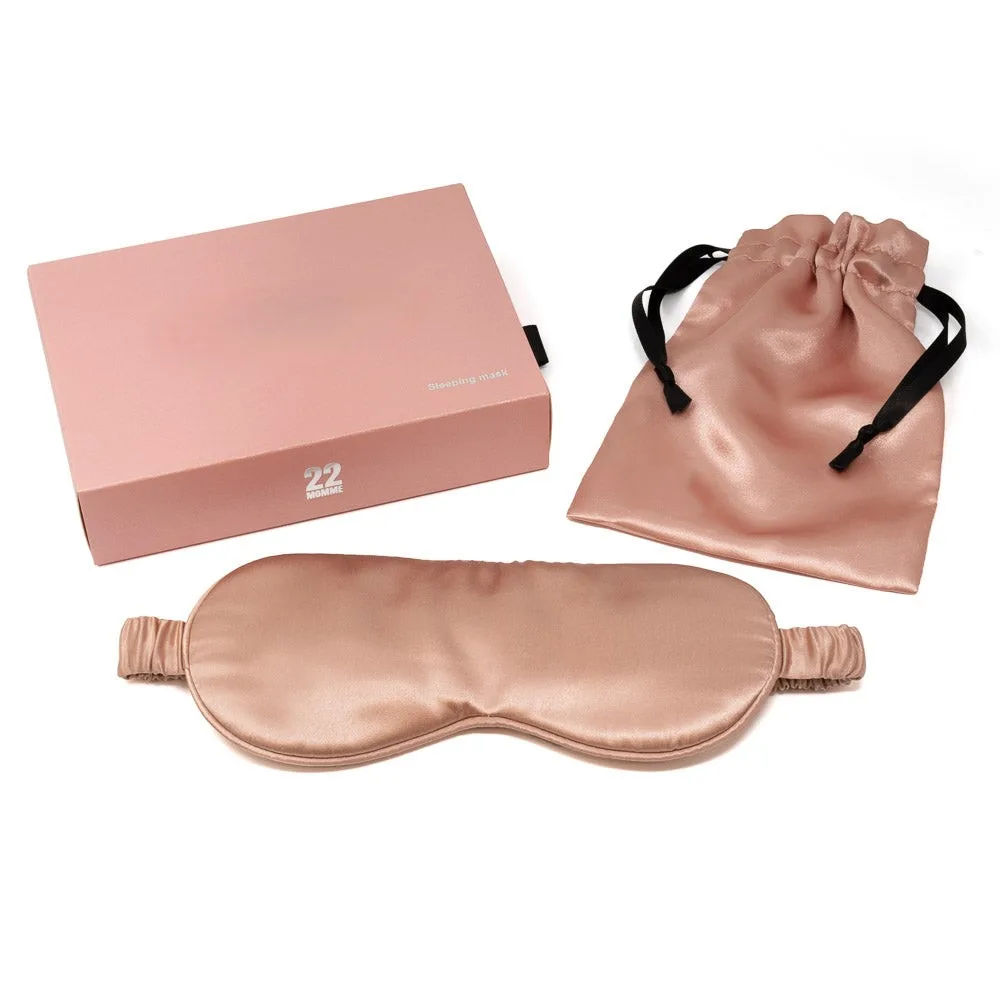 Rose Gold 22 Momme Silk Sleep Mask Gift Set packaging